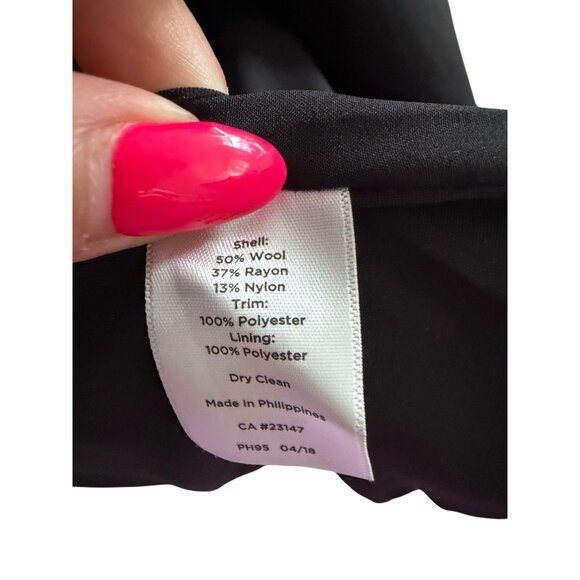 TALBOTS Gray Black Italian Wool Blend Blazer Jacket Size 10 - Picture 7 of 7